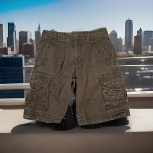 Urban Pipeline Cargo Shorts Mens‎ 29 Olive Green Multi Pocket Casual 100% Cotton